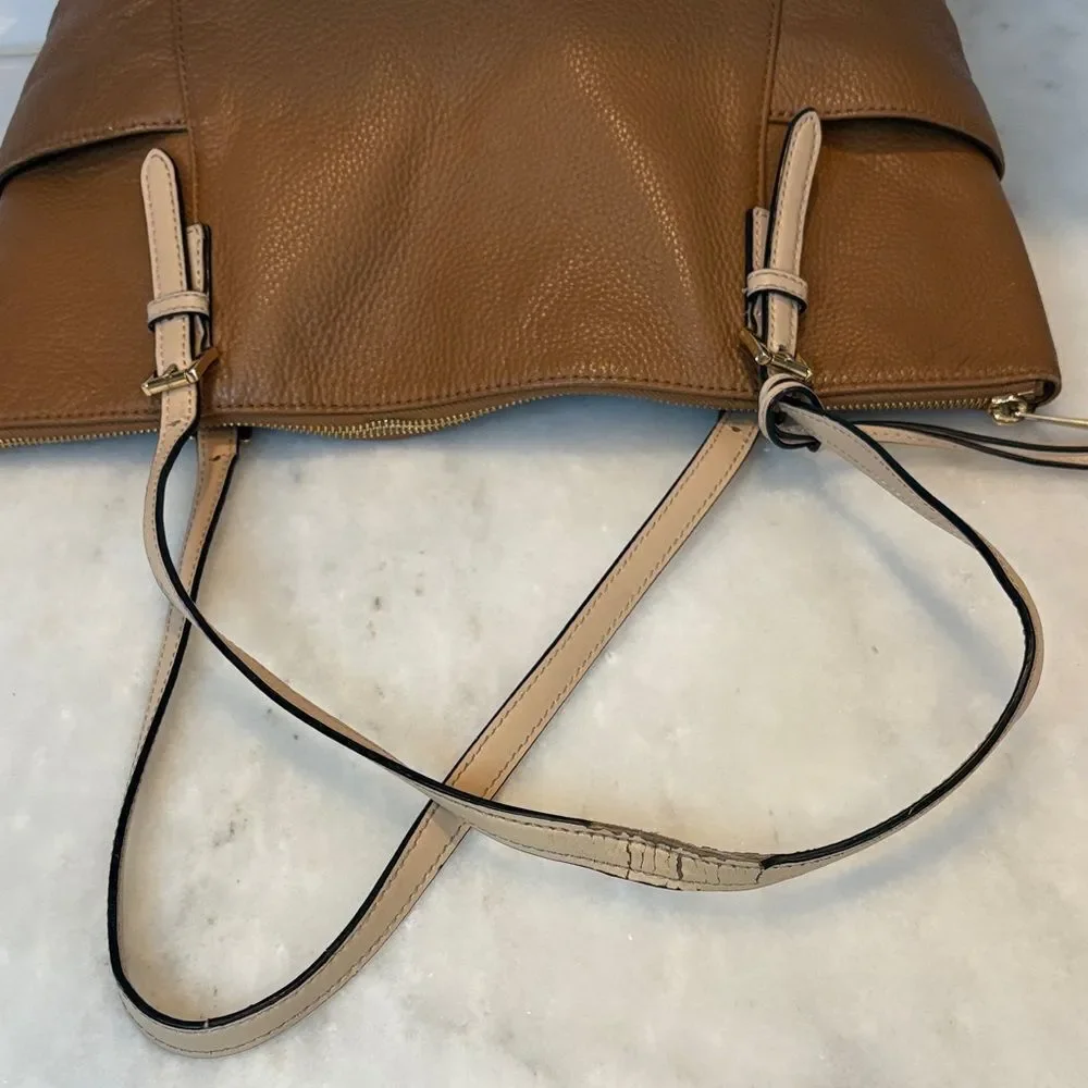 Michael Kors Bag Purse Handbag Leather Jet Set EW Pebbled Tote Bag Pocketbook